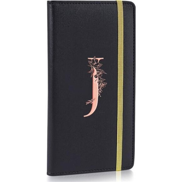 Checkbook Covers for Personal Checkbook Black J - Picture 1 of 7